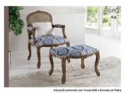 Poltrona Cadeira com Braço Flora com Encosto em Palha